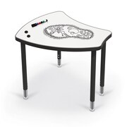 MOORECO Porcelain Desktop, Standard Shapes Desk with Black Direct Mount Shapes Legs 70522